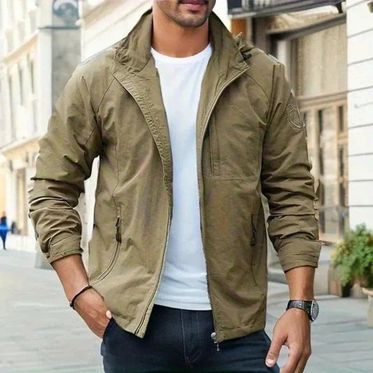 Veste homme légère col montant zippée couleurs variées