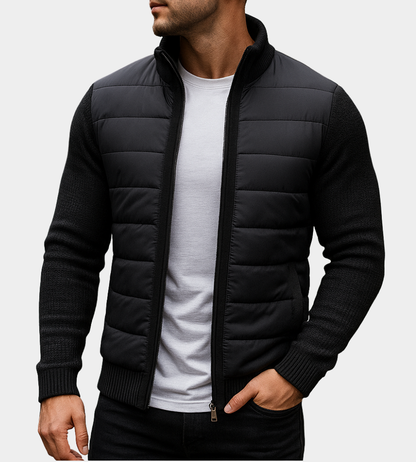 Veste homme matelassée manches tricot liberté de mouvement