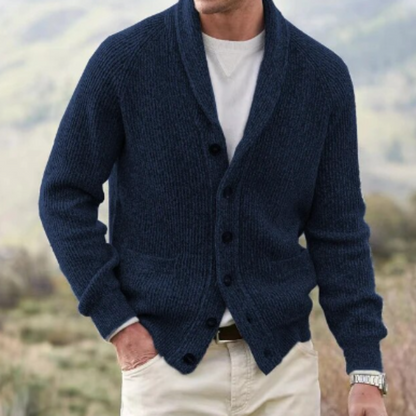 Cardigan homme vintage laine col V boutonné