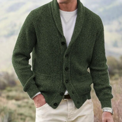 Cardigan homme vintage laine col V boutonné