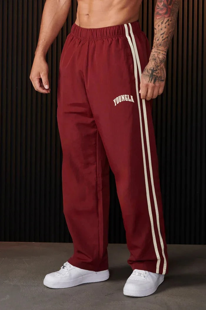 Jogging homme coupe athlétique bandes latérales