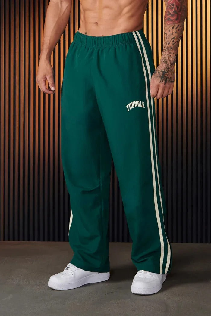 Jogging homme coupe athlétique bandes latérales