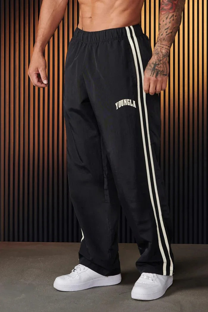 Jogging homme coupe athlétique bandes latérales