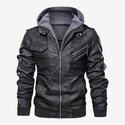 Zeitlose klassische Herren-Bikerjacke aus PU-Leder