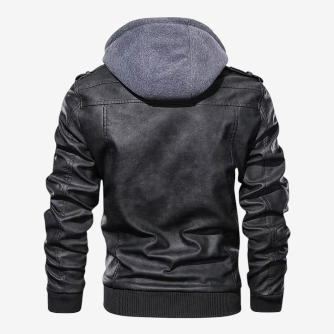 Zeitlose klassische Herren-Bikerjacke aus PU-Leder