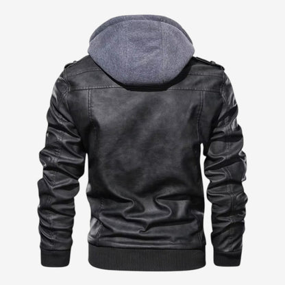 Zeitlose klassische Herren-Bikerjacke aus PU-Leder