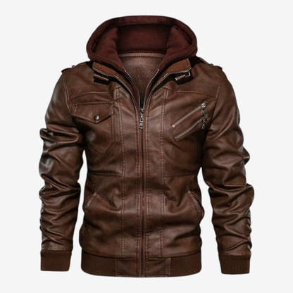 Zeitlose klassische Herren-Bikerjacke aus PU-Leder