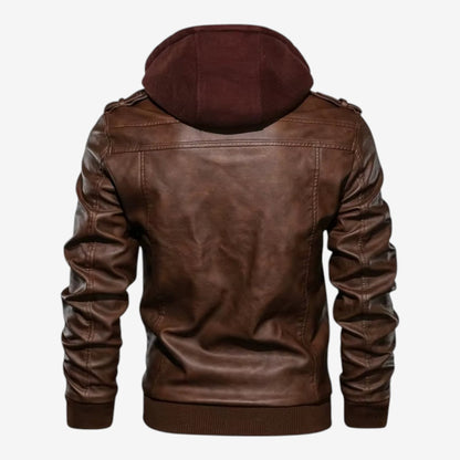 Zeitlose klassische Herren-Bikerjacke aus PU-Leder