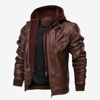 Zeitlose klassische Herren-Bikerjacke aus PU-Leder