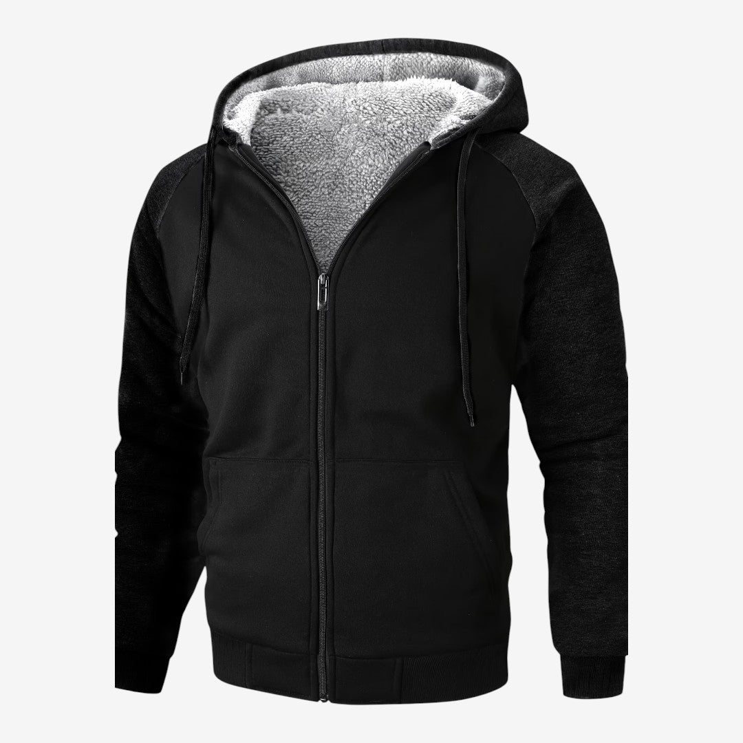 Veste polaire homme doublure sherpa chaude à capuche