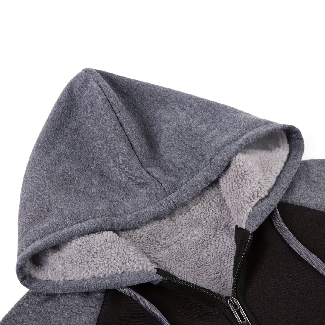 Veste polaire homme doublure sherpa chaude à capuche