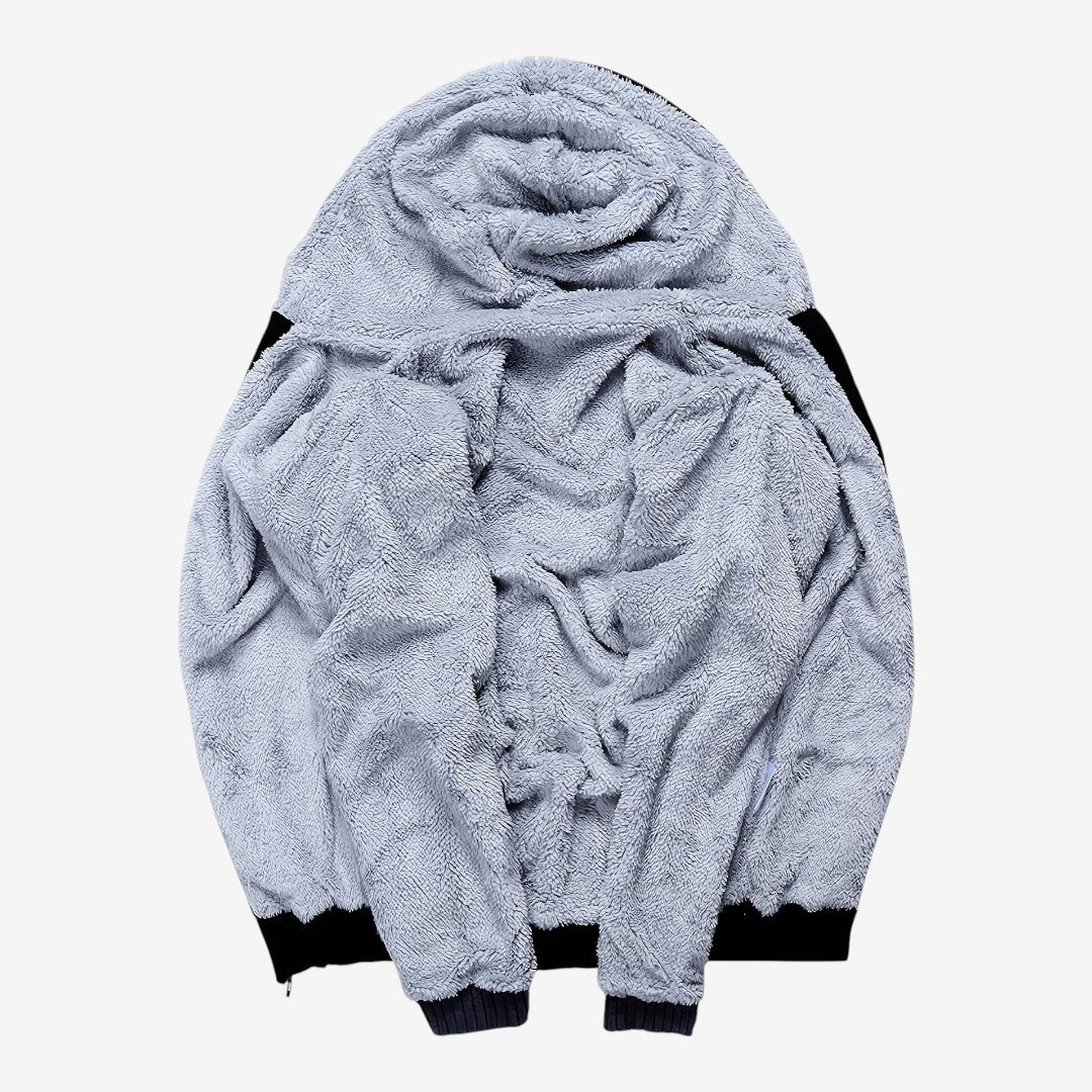 Veste polaire homme doublure sherpa chaude à capuche