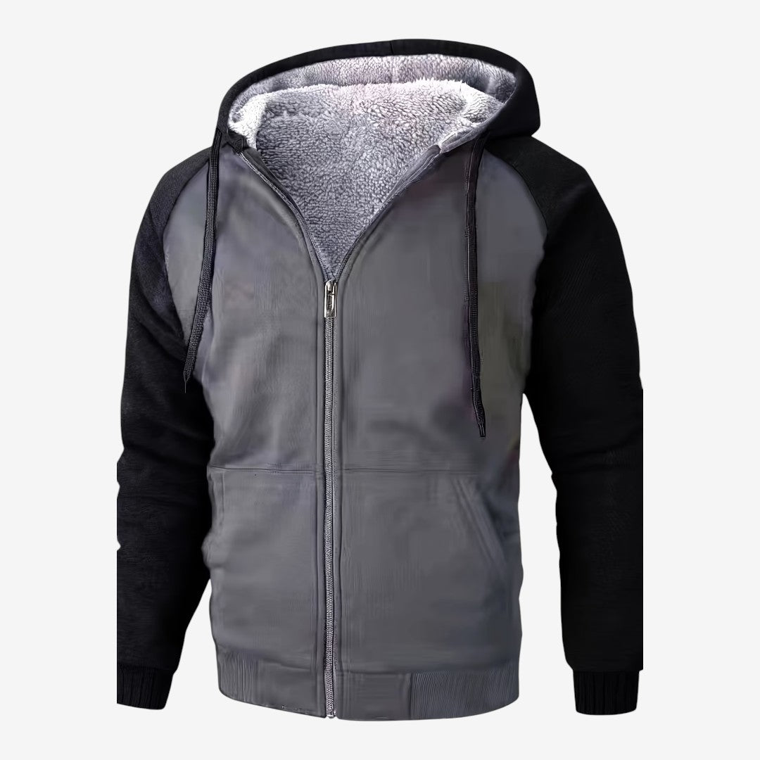 Veste polaire homme doublure sherpa chaude à capuche