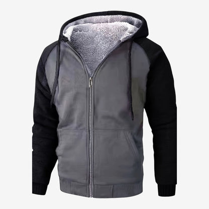 Veste polaire homme doublure sherpa chaude à capuche