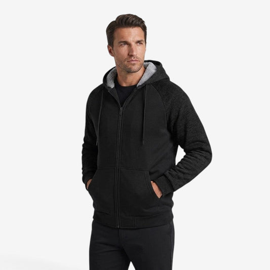 Veste polaire homme doublure sherpa chaude à capuche