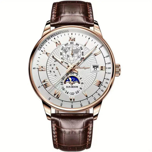 Montre homme mécanique automatique phase de lune
