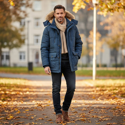 Parka homme hiver chaude doublure polaire déperlante