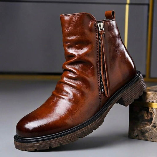 Bottes homme cuir véritable fabriquées main durables