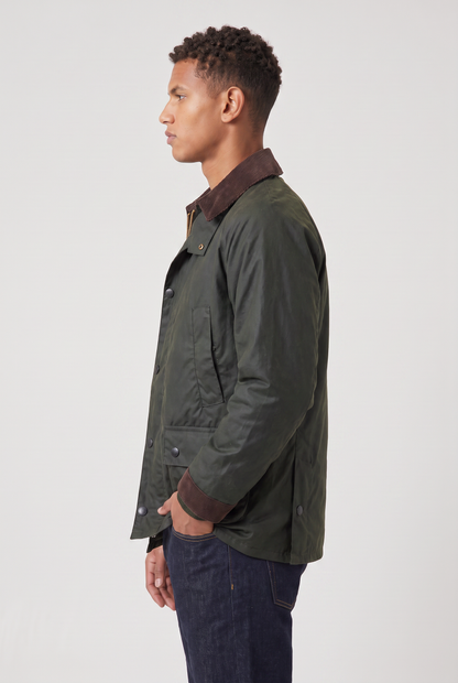 Veste homme décontractée col velours côtelé ciré
