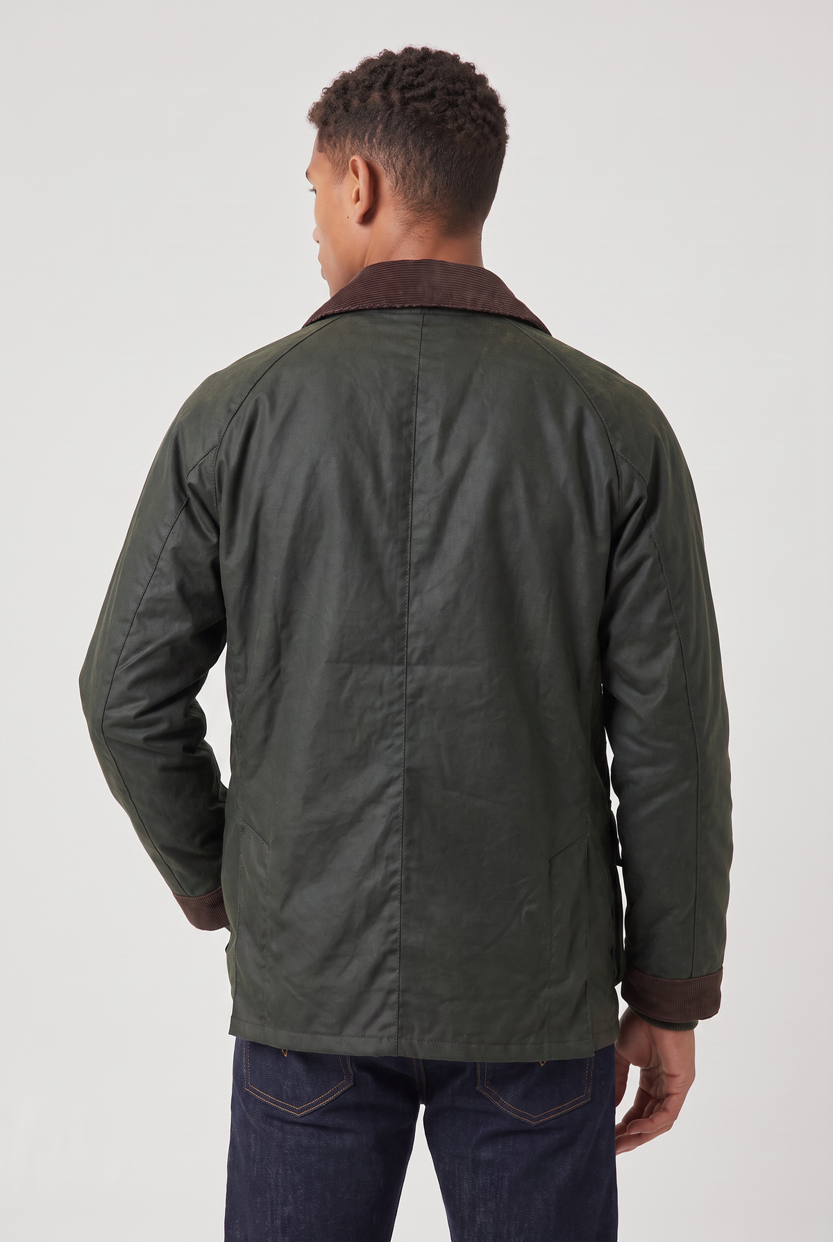Veste homme décontractée col velours côtelé ciré