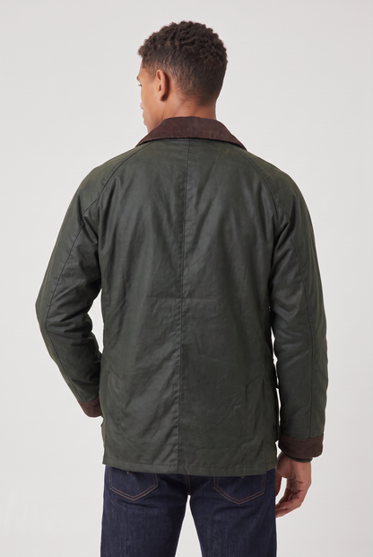 Veste homme décontractée col velours côtelé ciré