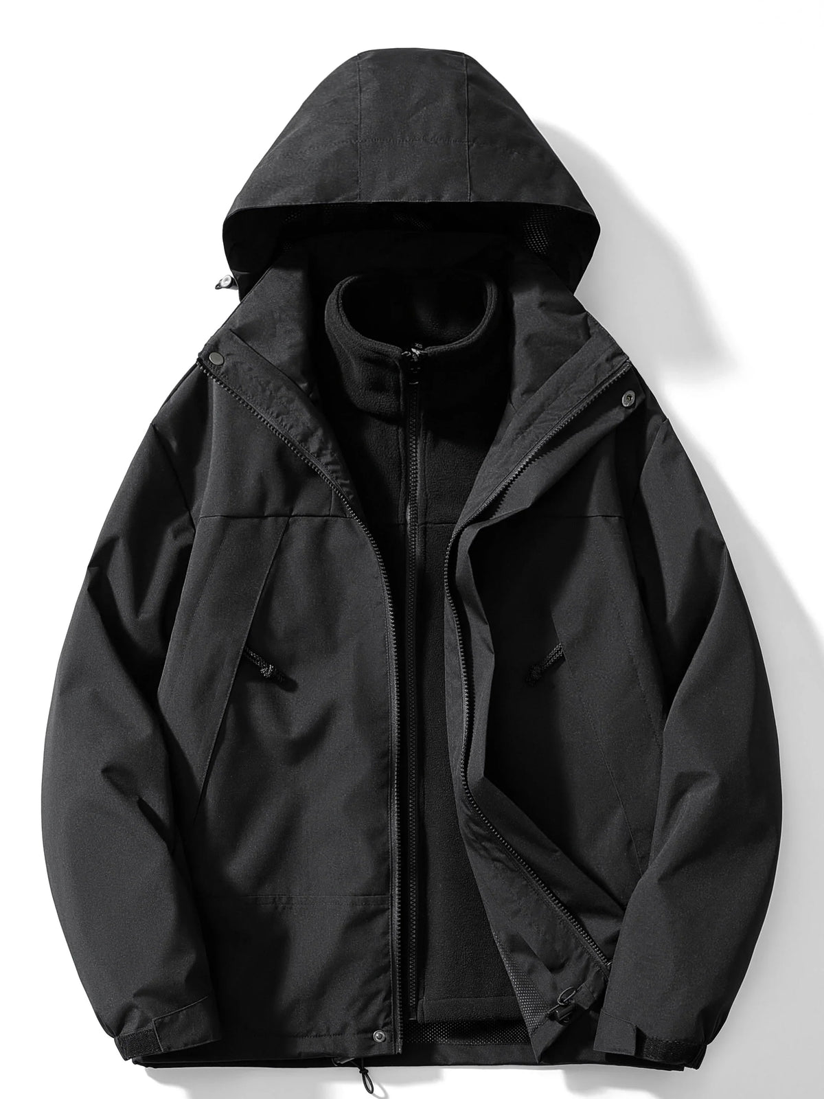 3-in-1-Herrenjacke, wasserdicht mit abnehmbarer Kapuze
