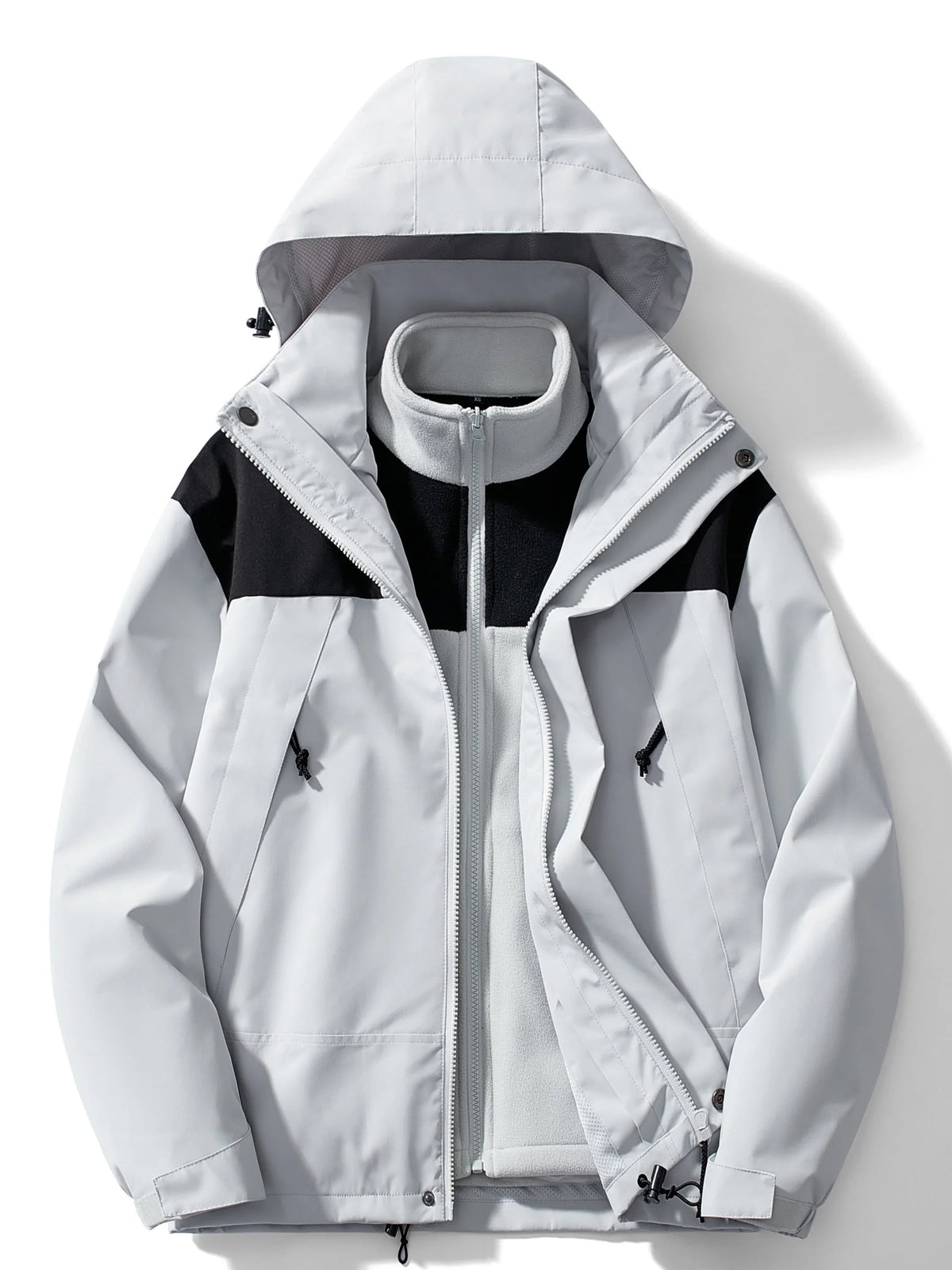 3-in-1-Herrenjacke, wasserdicht mit abnehmbarer Kapuze