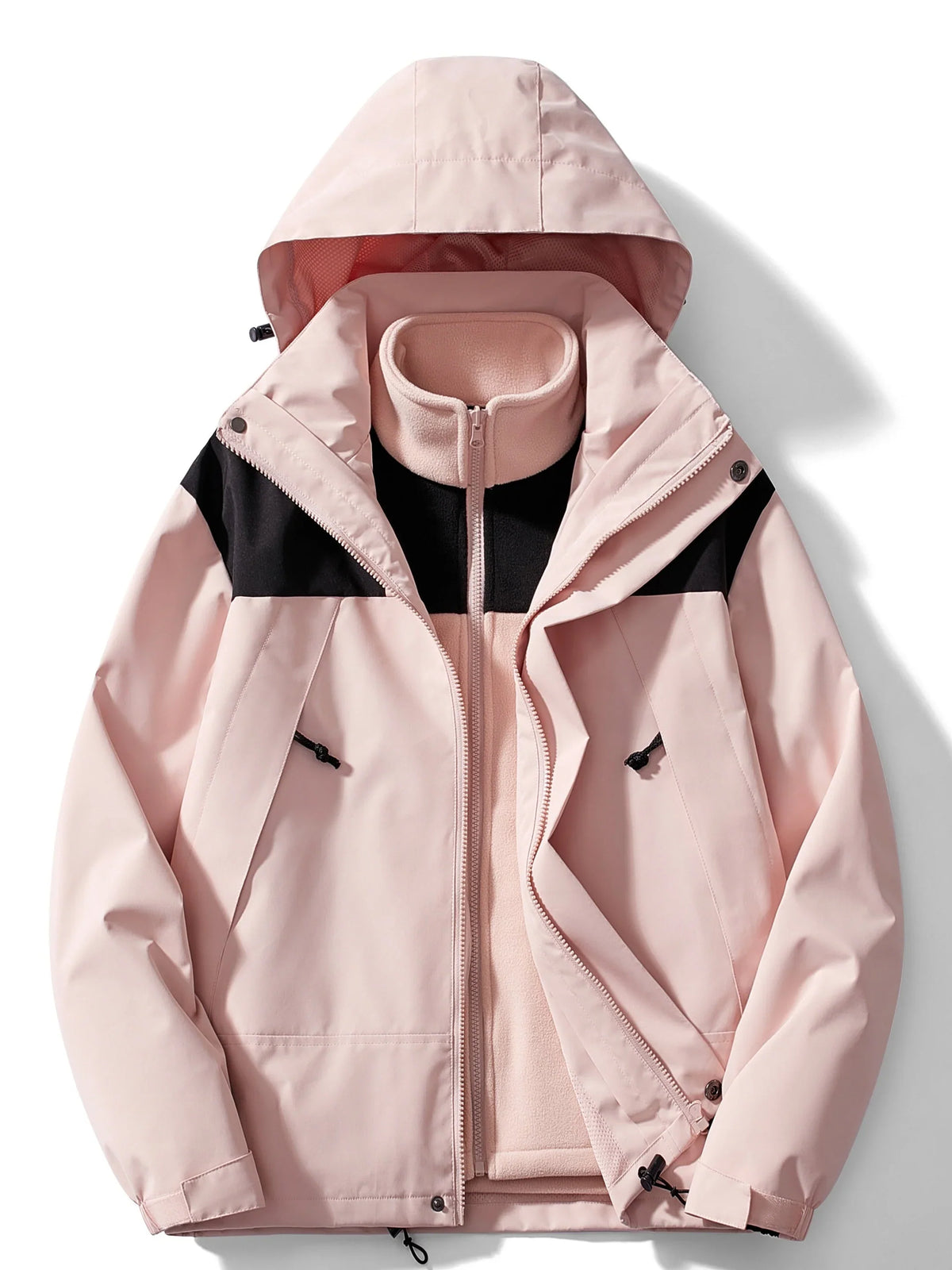 3-in-1-Herrenjacke, wasserdicht mit abnehmbarer Kapuze