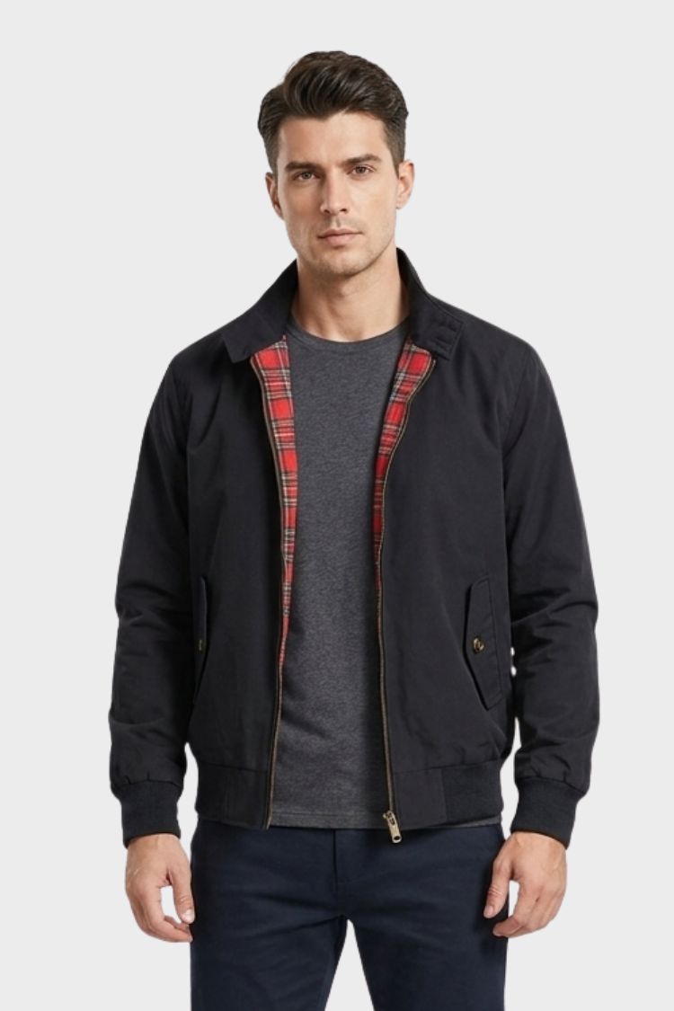 Blouson bomber homme col montant zippé moderne