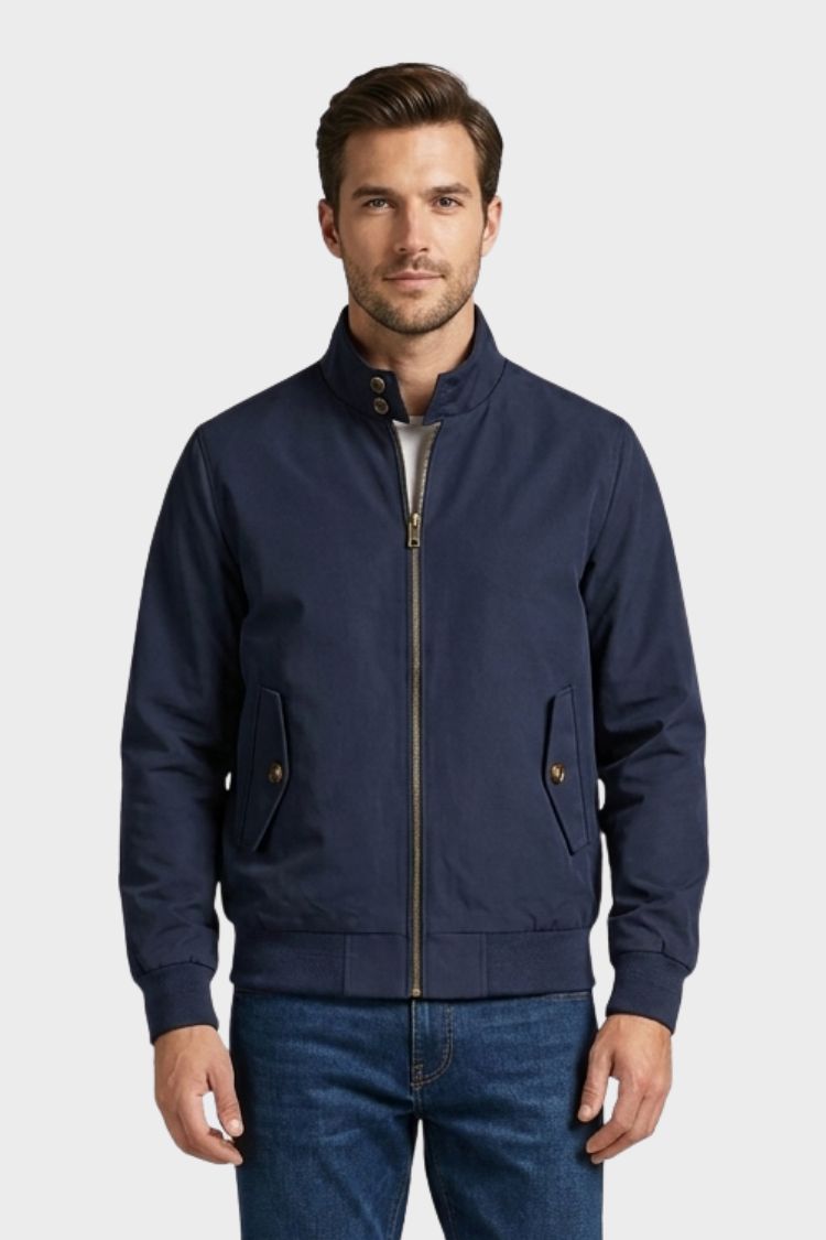Blouson bomber homme col montant zippé moderne