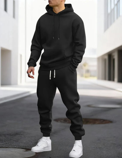 Herren-Jogginganzug mit Kapuze und Kordelzug aus Polyester
