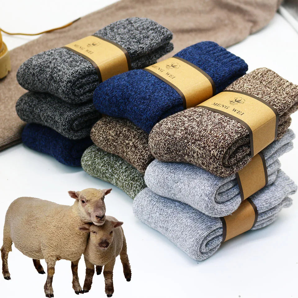 Chaussettes homme mérinos épaisses thermiques hiver