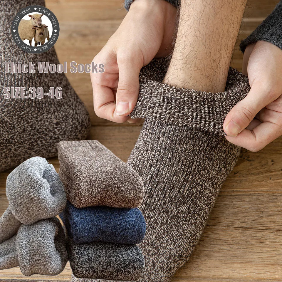 Chaussettes homme mérinos épaisses thermiques hiver