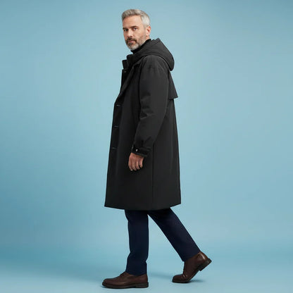Trench-coat homme imperméable à capuche long urbain