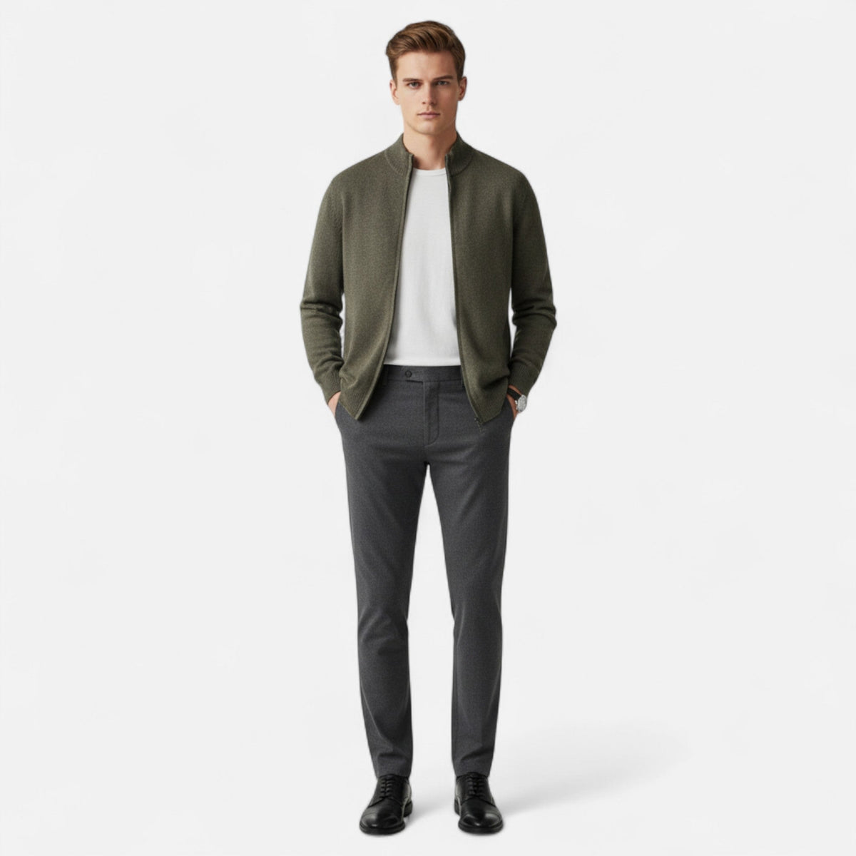 Cardigan homme laine mérinos léger respirant