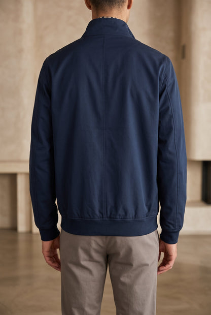 Herren Harrington-Jacke, spitzer Kragen, Baumwolle gefüttert