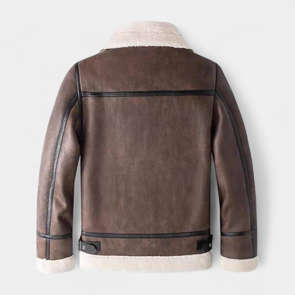 Blouson aviateur homme cuir véritable doublure mouton