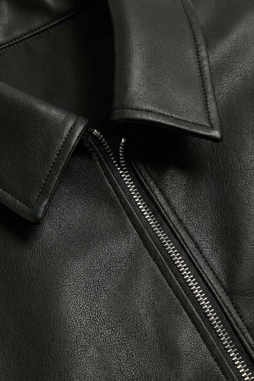 Veste homme noire col classique fermeture éclair