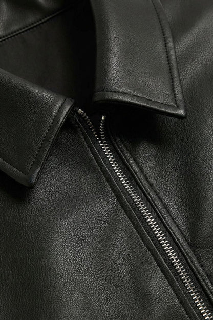 Veste homme noire col classique fermeture éclair