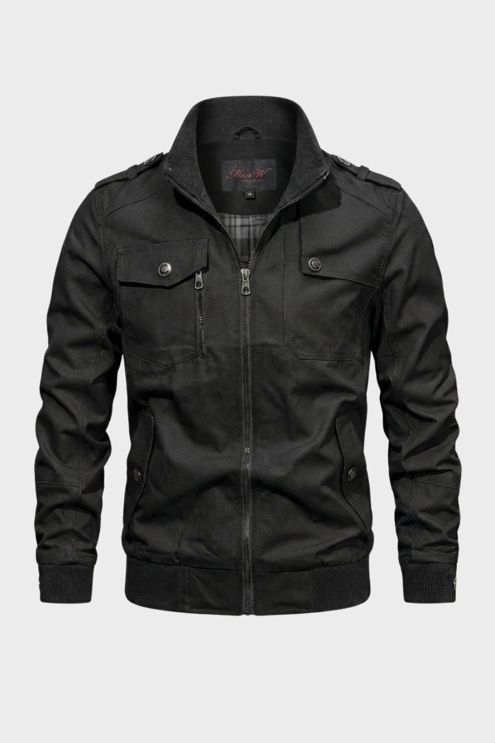 Lässige Herrenjacke mit Stehkragen und Reißverschluss