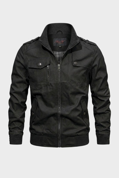 Lässige Herrenjacke mit Stehkragen und Reißverschluss