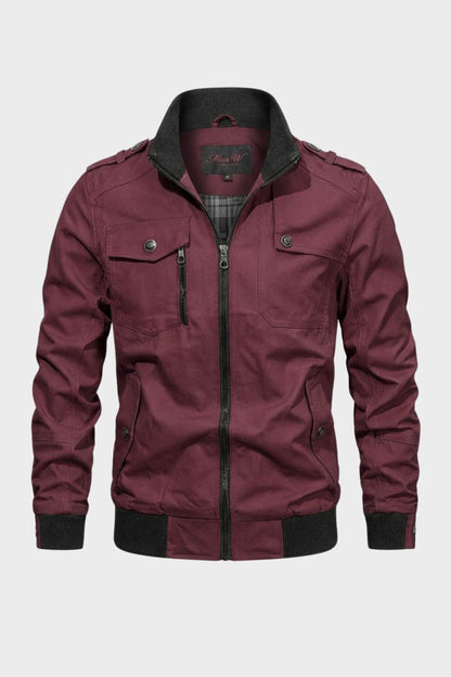 Lässige Herrenjacke mit Stehkragen und Reißverschluss