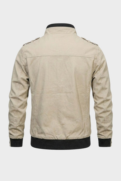 Lässige Herrenjacke mit Stehkragen und Reißverschluss