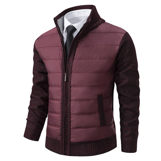Herren-Daunenjacke mit Strickärmeln, modernes Design, Winter