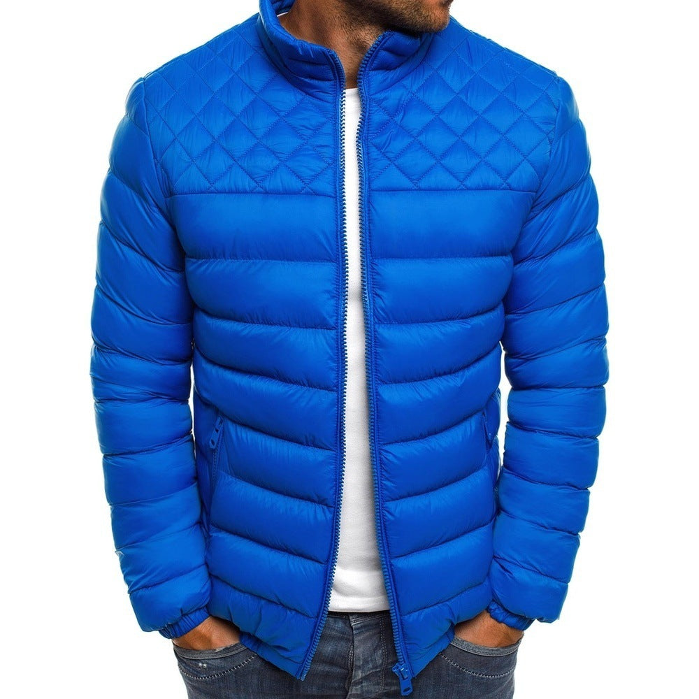 Gesteppte Herrenjacke mit Stehkragen und leichter Isolierung