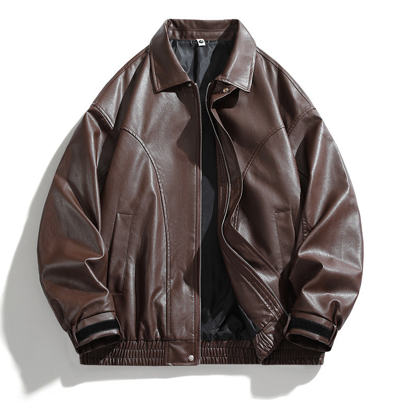 Herren-Kunstlederjacke im lässigen Schnitt