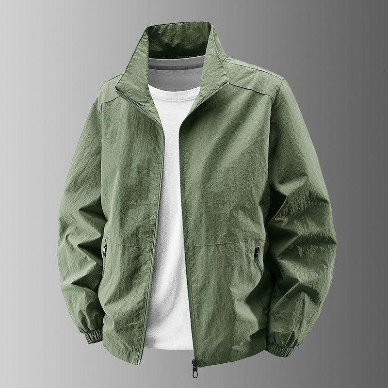 Blouson homme léger col montant décontracté