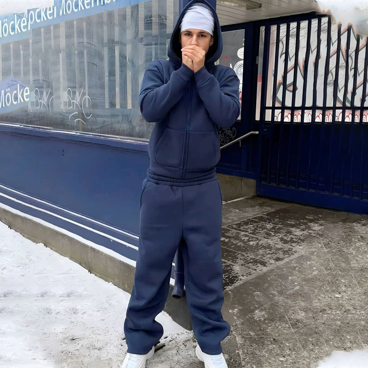 Oversize-Jogginganzug für Herren aus lässigem Baumwollmix