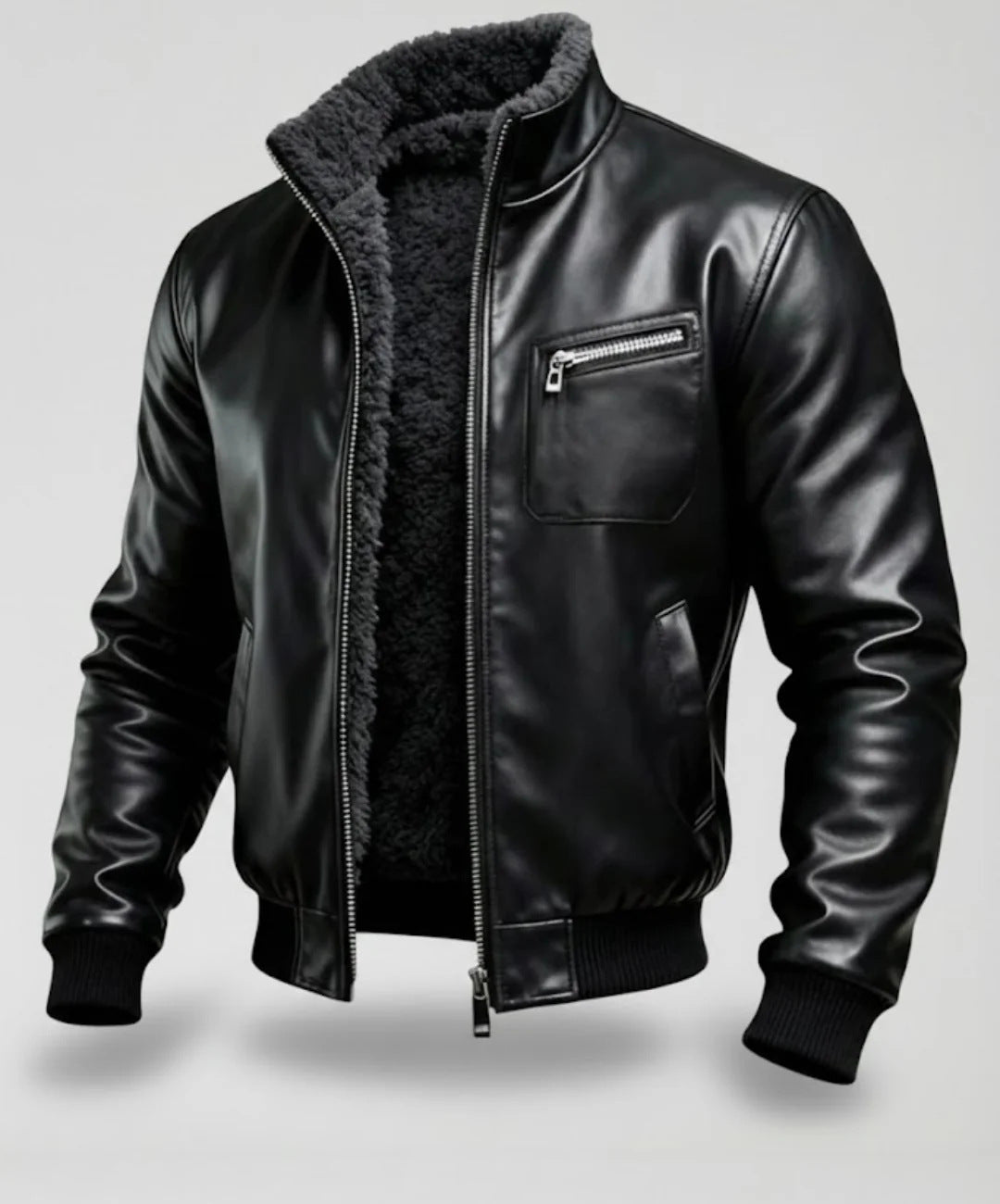 Veste en cuir homme doublée style élégant
