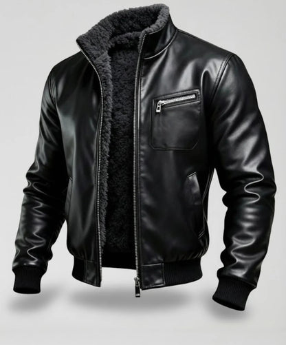 Veste en cuir homme doublée style élégant